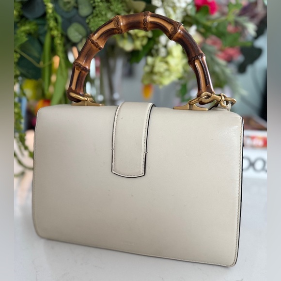 GUCCI Bambbo Dyonisus two-way Handbag Bag Off White/Red/Navy Leather - Picture 4 of 15